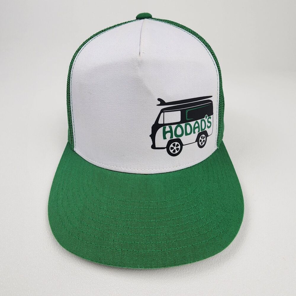 Hodad's San Diego Trucker Hat Green White Surf Van Snapback Yupoong